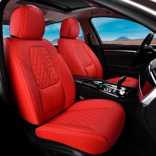 Image of Coverado Car Seat Covers, Car Seat Covers Front Seats, 2-Pack Front Seat Cover, Nappa Leather Waterproof Seat Covers, Car Seat Protectors, Automotive Seat Covers Universal Fit for Most Vehicles