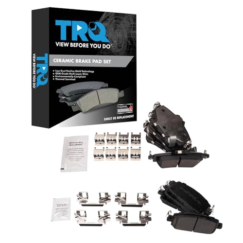 TRQ Front and Rear Ceramic Brake Pad Set Compatible with 2020-2022 Nissan Sentra