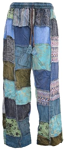 Pantalon d'hiver doublé polaire homme en coton patchwork anti-froid