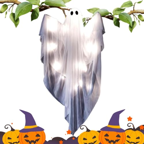 Fantasma de Halloween para exterior e interior, ideal para decorar tu porche y jardín 8