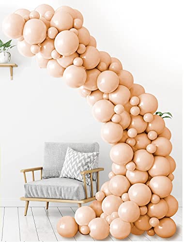 Image of Retro Cream Beige Balloon Kit 50 pcs for Birthday,Anniversary, Welcome Baby, Baby Shower, Aesthetic Boho Theme Party Decoration