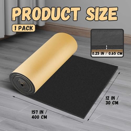 Image of Pangda 1 Piece 157 x 16 x 1 /4 Inch Extra Large Marine Foam Roll Closed Cell Rubber with Adhesive Insulation Sheets Lightweight Single Sided Tape Water Weather Resistant for Craft