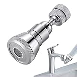 Doppelte Wassersparfunktion: 2 Wasserdurchflussdesign, einfacher Wechsel zwischen den beiden Modi. Weicher Blasenstrahl. Drehbarer wasserhahn aufsatz kann auch 30% bis 70% Wasser einsparen, was Kosten senken und Geld sparen kann.