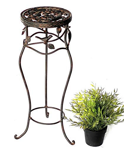 DanDiBo Sgabello per fiori in metallo nero, rotondo, altezza 52 cm, supporto per fiori 18215, colonna di fiori antico, supporto per piante, stile vintage, altezza 52 cm, diametro 19 cm