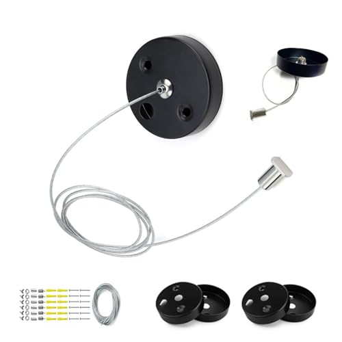 HJIAMA 6 Piezas Roseton Lampara Techo Negro