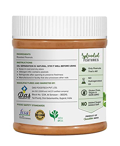 Image of Pintola All Natural Peanut Butter Extra Crunchy 350g |Unsweetened | 30g Protein | Gluten & Cholesterol Free, Vegan Peanut Butter, Nut Butter, High in Protein Spread, 100% Pure Roasted peanuts butter