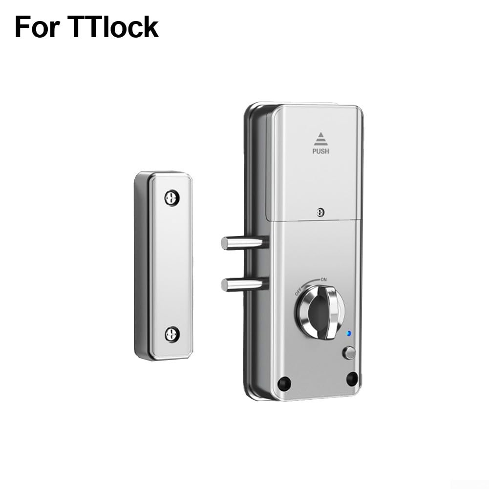 Cerradura de puerta invisible inteligente, para aplicación TTlock, cerradura electrónica sin llave con tarjetas IC para puertas de madera, sistema de seguridad antirrobo (plateado)