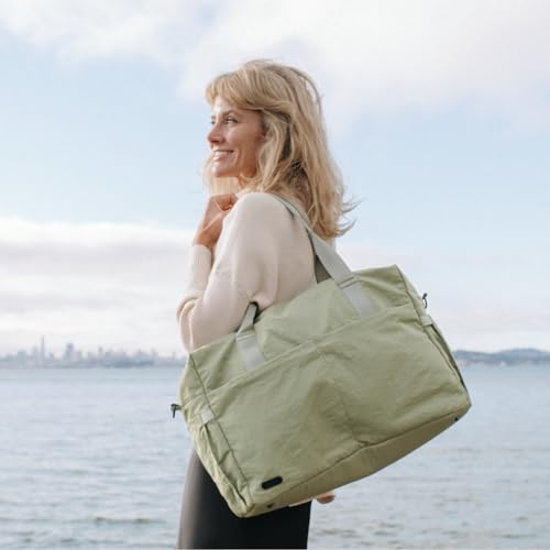 Image of Jadyn Austin Carry-On Travel Duffel Bag for Women, 18 inch Weekender Bag with Laptop Sleeve, Durable Material, and Trolley Sleeve, Ideal for Work, Gym, and Overnight Trips, Dusty Green, 23L