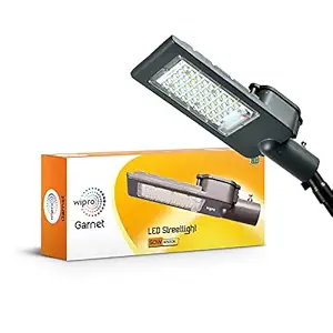 wipro Garnet 50W LED Street Light |Cool White,6500K | IP66 Water Proof Outdoor Light |Lens Technology | Aluminium Heat Sink |4Kv Surge Protection |440V High Voltage Protection |Pack of 1