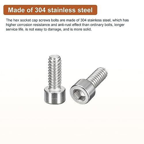 DTGN #8-32x3/4" Socket Head Cap Screws Bolts, 50Pcs 304 Stainless Steel 18-8, Machine Hex Socket Screw, Hex Drive - Image 3