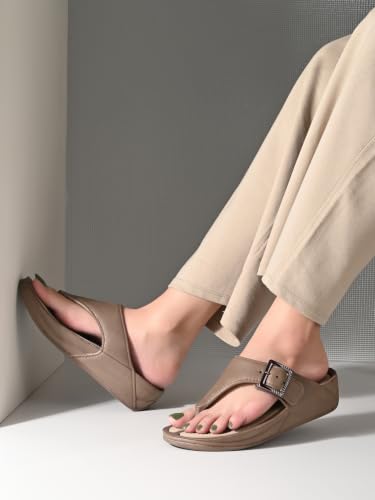 Image of DOCTOR HEALTH SUPER SOFT Women's Orthopedic Toe Ring Sandals | Adjustable Buckle Comfort Flip Flops | Soft Cushioned Lightweight Anti-Skid Everyday Wear Slippers for Women