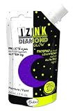 Aladine - Izink Diamond Glow - Peinture Pailletée le Jour, Phosphorescente la Nuit - Ultra Couvrante, Tout Support - DIY et Loisirs Créatifs - Gourde Souple 60 ml - Violet 82096