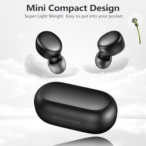 Image of MOZOTER S8 Mini Wireless Earbuds Bluetooth 5.3 in Ear Light-Weight Headphones,60Hrs Playtime Ear Buds with Charging Case,Smart Ring,Fitness Tracker Premium Sound with Deep Bass for Sport-Black