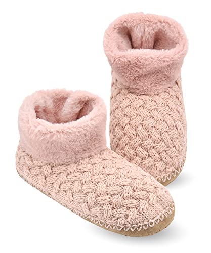 DICUIRD Slipper Socks for Women,Womens Boots Slippers,Slipper Boot with Soft Soles,Warm Cozy Fluffy Sherpa Lined Booties Slipper Socks,Womens Christmas Slipper Gifts