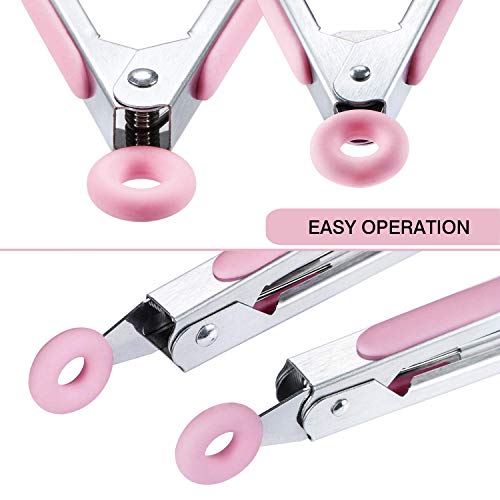 Image of Premium Steel and Siliconel Heat Resistant Kitchen Tongs for Cooking | Non Scratch Silicone Tip for Pans,Air Fryer,Barbeque, Serving | 10 inch - 230C Heat-Resistant (Pack of 01) (of White)