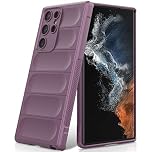 BonYonka Silicone Case Compatible with Samsung Galaxy S22 Ultra, Anti-Scratch Microfiber Lining, Shockproof Case with Camera Protection, Purple