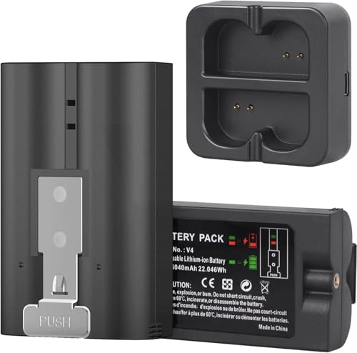 Ring Battery 2 Pack with Charger Station 6040mAh Rechargeable Replacement Battery V4 for Ring-Video Doorbell 2/3/3plus/4 Stick Up Cam and Spotlight Cam