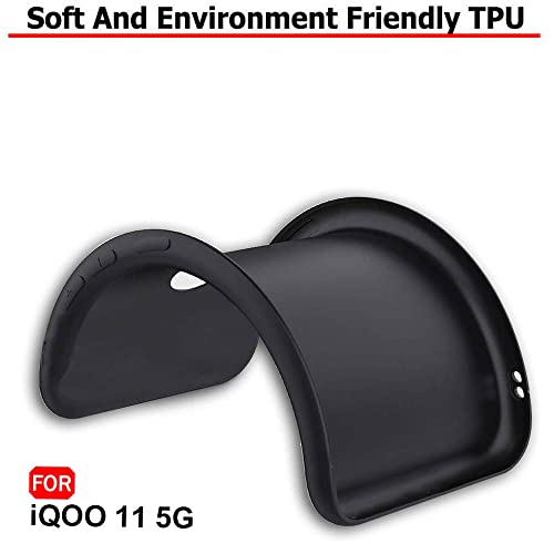 Image of TheGiftKart Sleek Back Cover Case for iQOO 11 5G | Slim Fit Protective Design | Ultra Matte Finish | Camera Protection Bump | Soft Silicon Back Cover Case for iQOO 11 5G (TPU | Black)