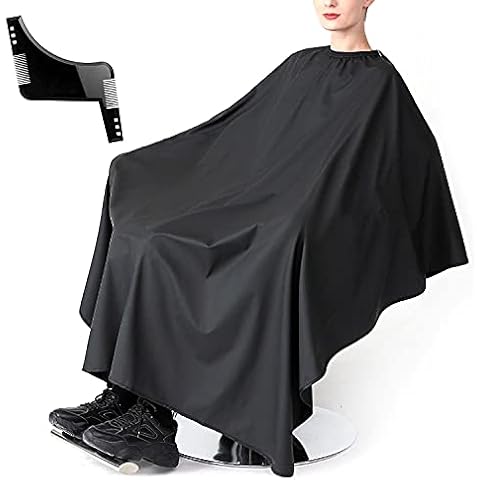 QEEQPF Negro Capa Peluqueria con Peine de Barba Cover