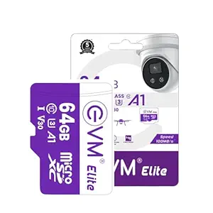 EVM Elite 64GB MicroSDXC Class 10 U3 V30 Memory Card - 100 MB/s Read Speed - CCTV Camera, Mobile, Drone - 5 Years Warranty (EETF_64GU3)