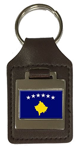 Porte-clés en cuir gravé Kosovo : ne perdez plus vos clés grâce au cuir véritable