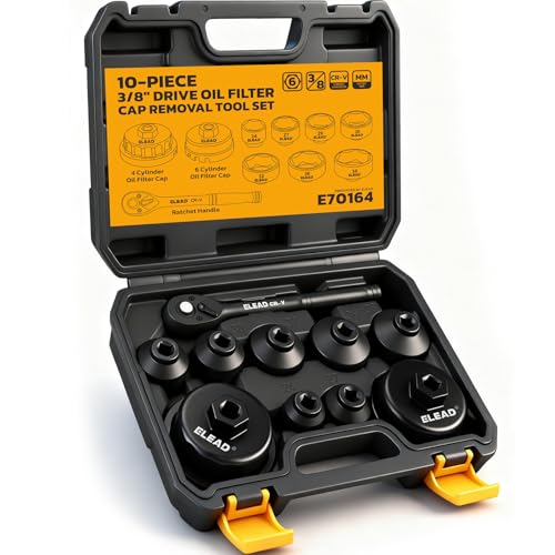 ELEAD 10-Piece Oil Filter Socket Wrench Set, 3/8' Drive Metric...