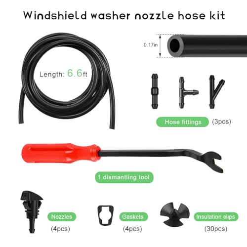 image for BWBWND 42PCS Windshield Washer Hose Kit, 42 in 1 Front Windscreen Wash