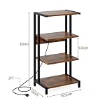 X-cosrack 16.5" Game Console Shelf, Small 4-Tier Video Gaming Consoles Stand with Outlet, Narrow Stereo Cabinet AV Media Stand, Corner Audio Rack for PS5,Xbox,Game Console,TV Box,WiFi Router - Image 3