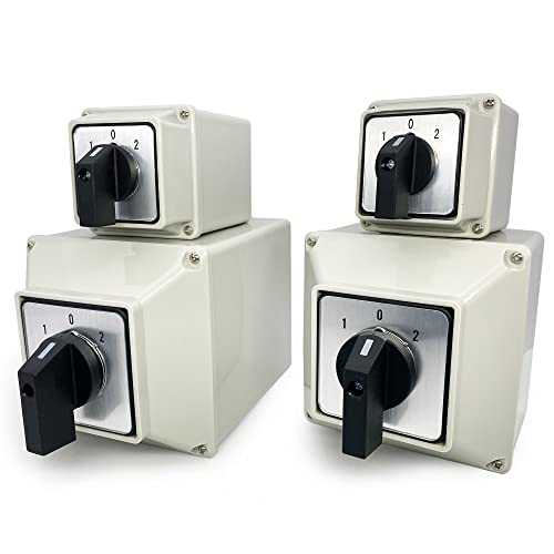 Lepevney Universal Changeover Selector Switch With Waterproof Exterior Box Dual Power Switch 3 Positions 4 Terminals Lw26-20/1 440V 20A White #TOP7