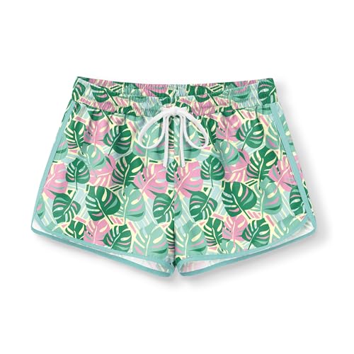 BesserBay Girls Adjustable Drawstring Side Pocket Elastic Waist Board Shorts Vacation Loose Fit Quick Dry Swimsuit Bottom Short 9-10 Years