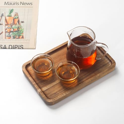 Image of Bathroom Vanity Tray, Bathroom Tray for Counter, Toilet Tank Tray, Wood Bathroom Tray for Organizing and Home Decor (7.9 x 5.1 x 0.8 inch)
