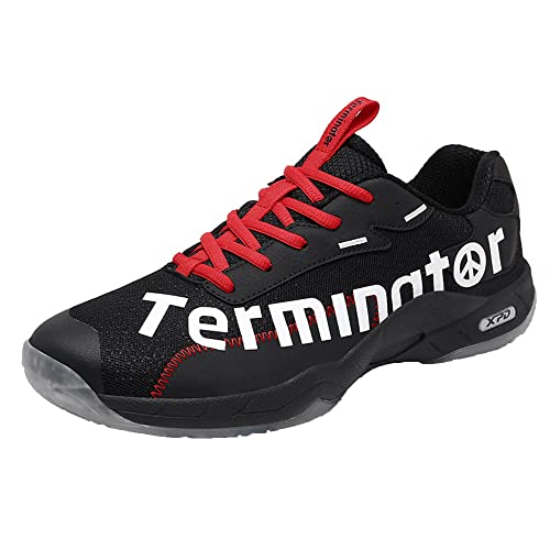 SDEQA Badmintonschuhe Herren Tischtennisschuhe Beruf Tischtennis Fitnessschuhe Leicht Indoor,Schwarz,46 EU