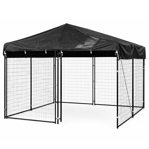10x10 FT Dog Kennel Cover Heavy Duty 600D Waterproof UV Resistant Roof