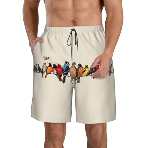 Bañador estampado de pájaros para vacaciones tropicales y tardes de piscina