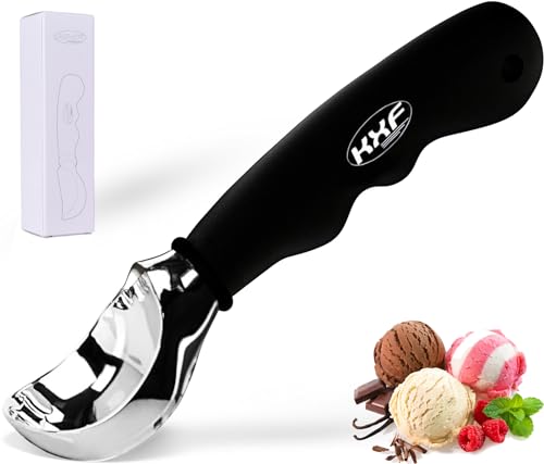 KXF Stainless Steel Ice Cream Scoop with Rubber Grip