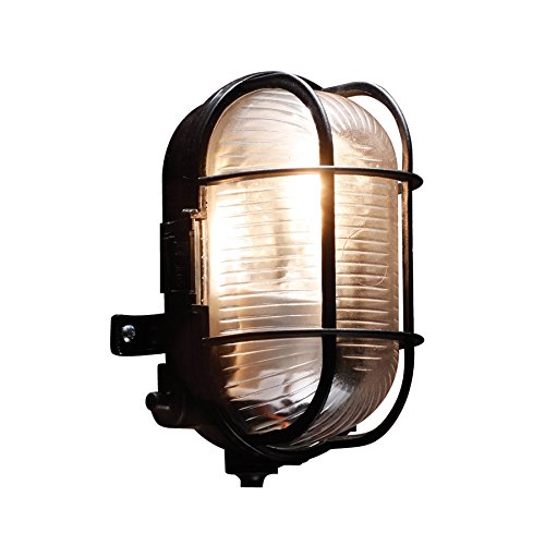 STATUS Turin Bulk Head Halogen Light Fitting | Black Outdoor Wall Light Fitting | 60SIBHBX2