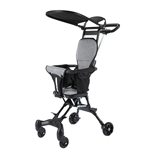 ポータブルベビーカー 折り畳みベビーカー 軽量 折りたたみ式 座布団 背もたれ付き 日よけ ベビーカー 4.5kg 持ち運び便利 機内持ち込み ハンドル調節可能 子ども 赤ちゃん シンプル 旅行 ブラック