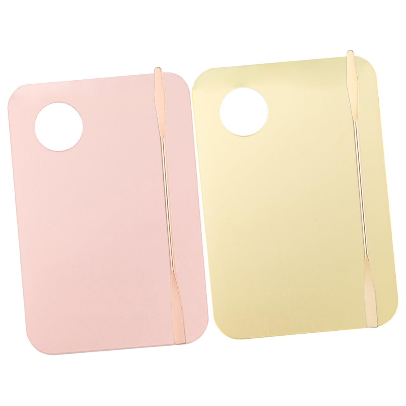 PLAFOPE Makeup Artist Mixing Palette Foundation Pigment Tray Acrylic Blending Plate Portable Makeup Tool for Traveling Home Salons 2 Sets/4 Pcs