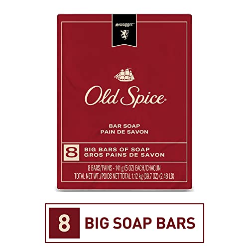 Old Spice Red Collection Swagger Scent Men's bar Soap, 8 bar, 5 oz, 14.920 Lb