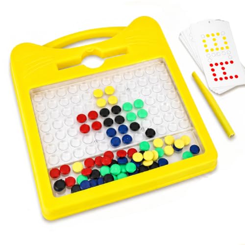 Image of Little B Magnetic Drawing Board for Kid Magnetic Dot Art Game for Toddlers Best Indoor Game for Kids Best Toy for Kids. (Yellow)