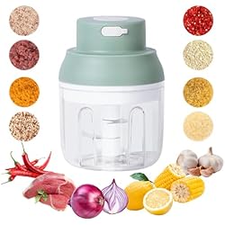 Cortador De Cebolla Eléctrico Cortador de ajos eléctrico,cortador de cebolla,cortador de verduras, 250 ml,picadora de cebolla, multifunción,cocina eléctrica,prensa de ajos,para Carne,Verduras,Frutas,Nueces,Cebollas,Ajo,Jengibre