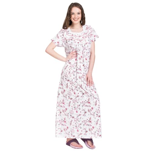 Image of Women's Cotton Nighty Night Gown Multicolore /Cotton Nighty for Pregnant Ladies /Women Night Gowns for Day Wear /Night Wear (Multicolour)(Available Sizes XL & XXL)