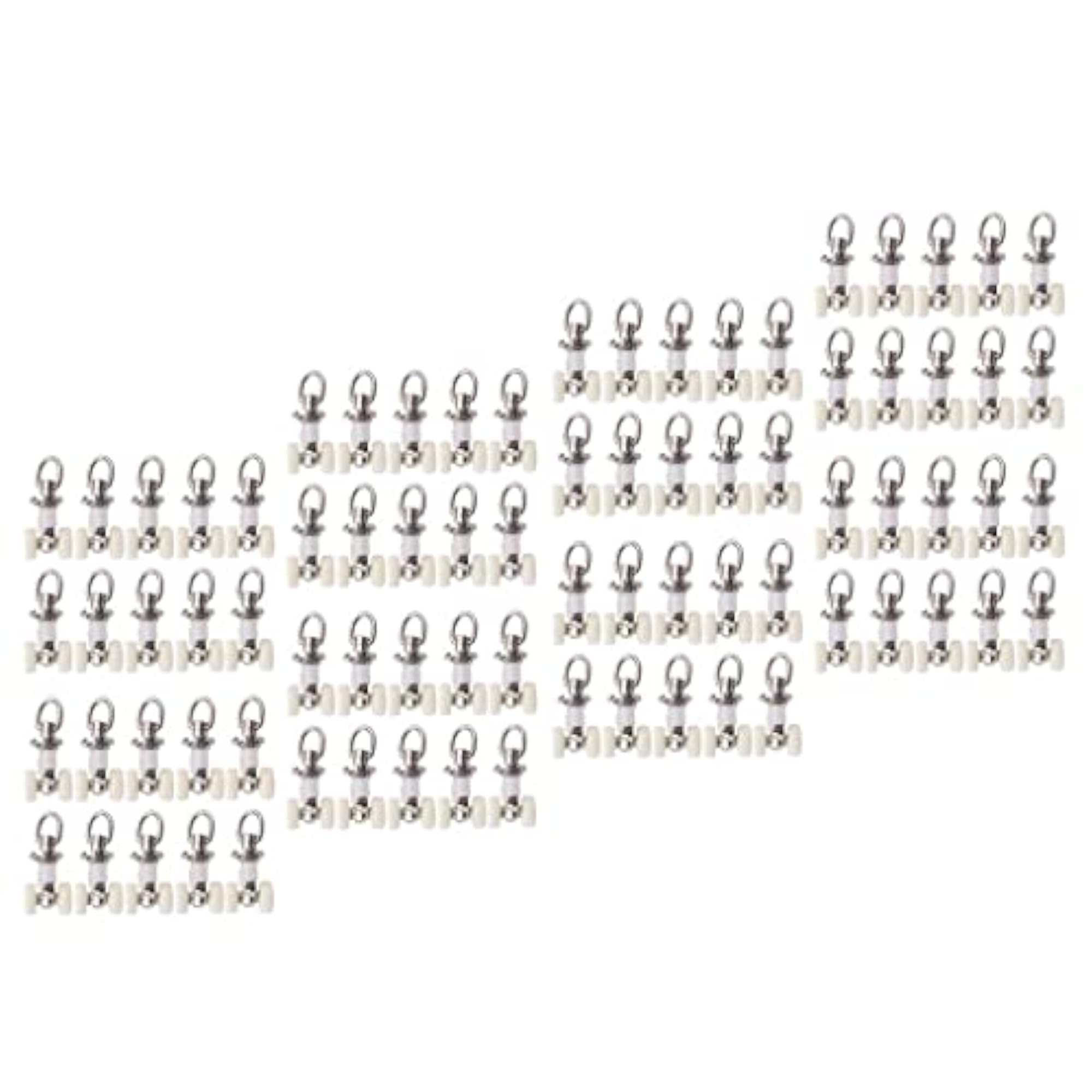 80 Pieces Alloy Curtain Track Glider Rail Slide Wheels