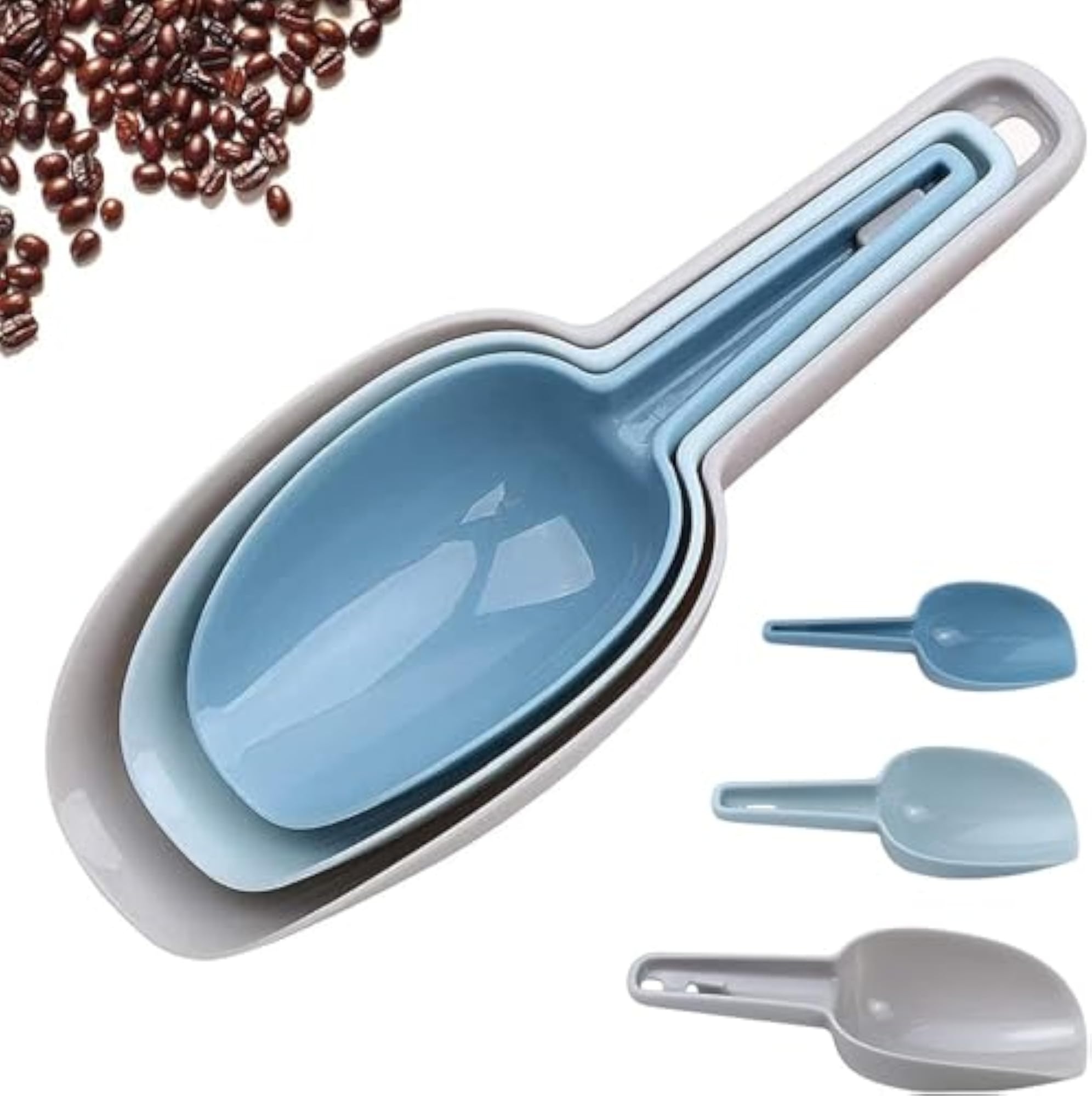 3 Pcs Plastic Food Scoops Set for Kitchen & Bar Use
