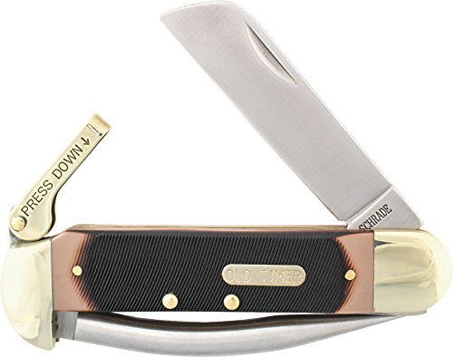 Old Timer 735Ot Mariner 6.9In High Carbon S.s. Traditional Lever Lock Folding Pocket Knife With 2.8In Sheepsfoot And Sawcut Blade For Boating And Sailing , Red #TOP6