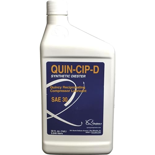 Quincy Quin-Cip Air Compressor Oil - D 30W, Synthetic Oil, Quart, Model Number 115468Q