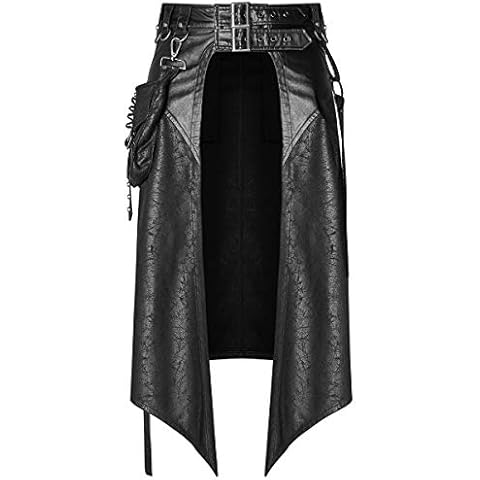 Punk Rave HAZARDINE Mens Dieselpunk Half Skirt - L Black Cover