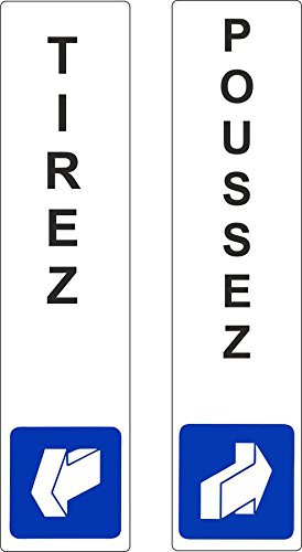 Akachafactory Autocollant Sticker Porte Portail Commerce Bureau Poussez Tirez Vertical Panneau