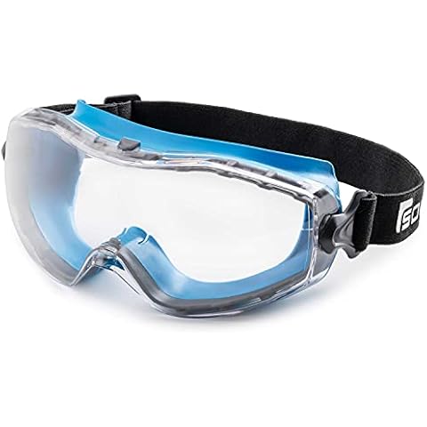 SolidWork Perfekt Sitzende Schutzbrille Staubdichte Arbeitsschutzbrille Mit Universeller Passform - Für Brillenträger Geeignet - (Blau, Klare) Cover