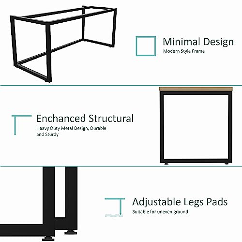 Image of Honey Touch Lizon Metal & Wood Workstation Desk | 1200mm x 600mm Top Size | 122 x 61 x 73 cm (L x W x H) | Modern Computer Table for Home Office & Work from Home | Heavy Duty Study Desk